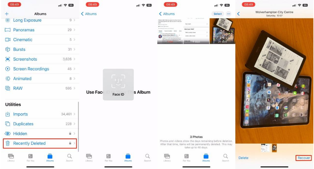 孟津苹果14维修分享 iPhone14 上恢复已删除的照片 